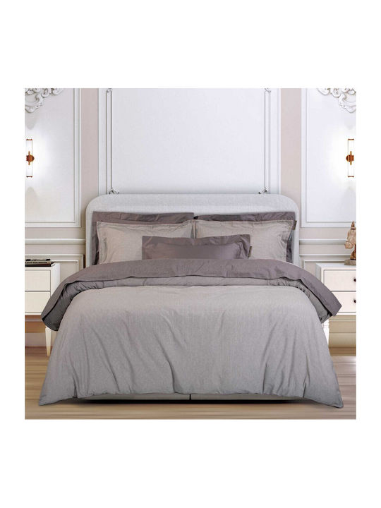 Greenwich Polo Club Duvet Cover Set Cotton Queen with 2 Pillowcases 220x240 Essential Grey