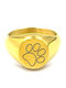 Δαχτυλίδι Σεβαλιέ Ανοξείδωτο Ατσάλι Round Seal Gold