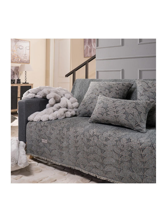 Teoran Charlotte Viersitzer-Sofa Überwurf Chenille 180x350cm 04