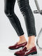 Patent Leather Women's Loafers in Burgundy Color
