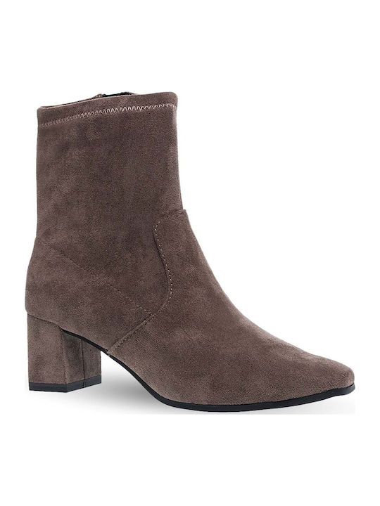 Caprice Suede Γυναικεία Μποτάκια Καφέ