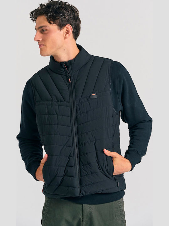 Funky Buddha Geacă Fără Mâneci Puffer Negru