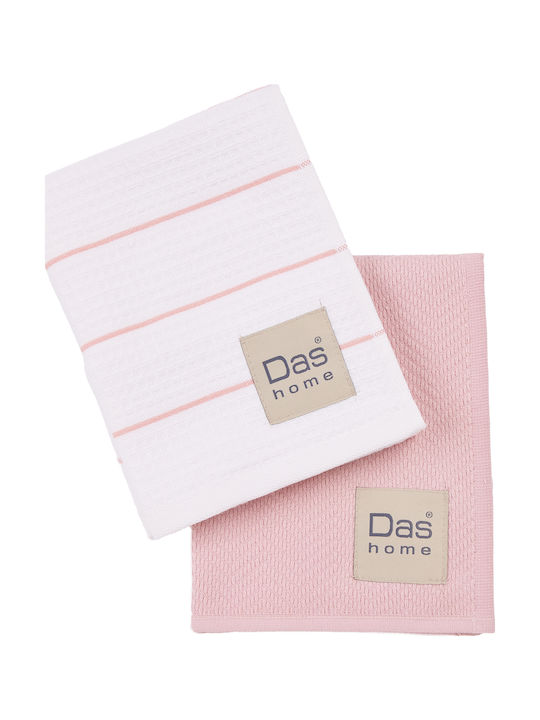 Das Home Hand Towel 0828 30x50cm 0828 Pink White 2 Pieces