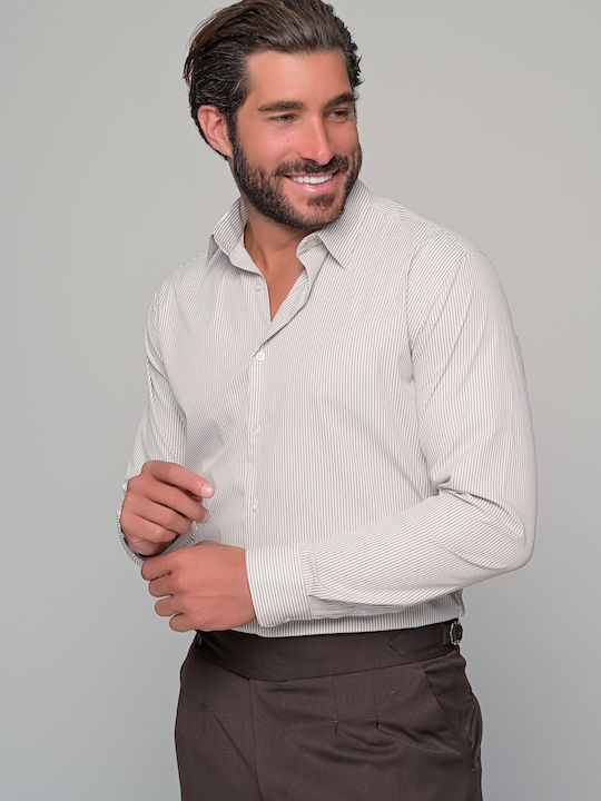 Ben Tailor Sorrento Μακρυμάνικo Πουκάμισο Μπεζ