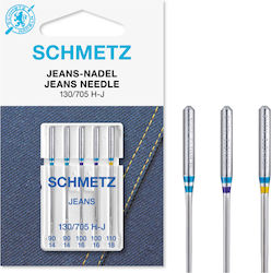 Combined Set of 5 Sewing Needles for Jeans Sizes 90-100-110 Schmetz 130/705 H-j Vws