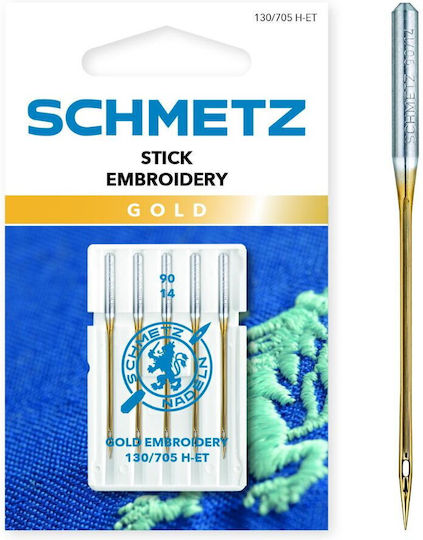 Set 5 Ace de Broderie Aurii Mărimea 90 Schmetz 130/705 H-et Vds
