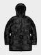Alta Women's Long Puffer Jacket Waterproof for Winter with Hood Black
