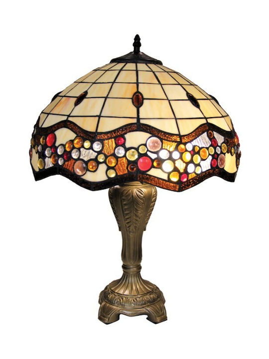 Galifas Metal Vintage Table Lamp for Socket E27 with Shade and Bronze Base