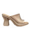 Mules with Heel in Gold Color