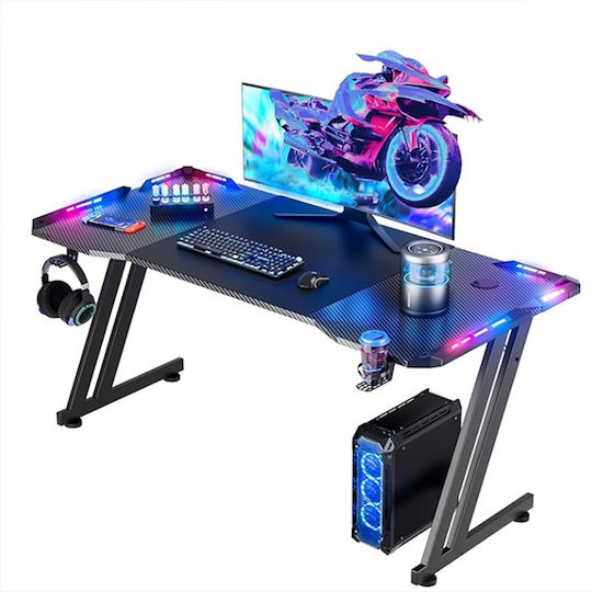 Γραφείο Gaming με LED 140x60x75εκ. Black