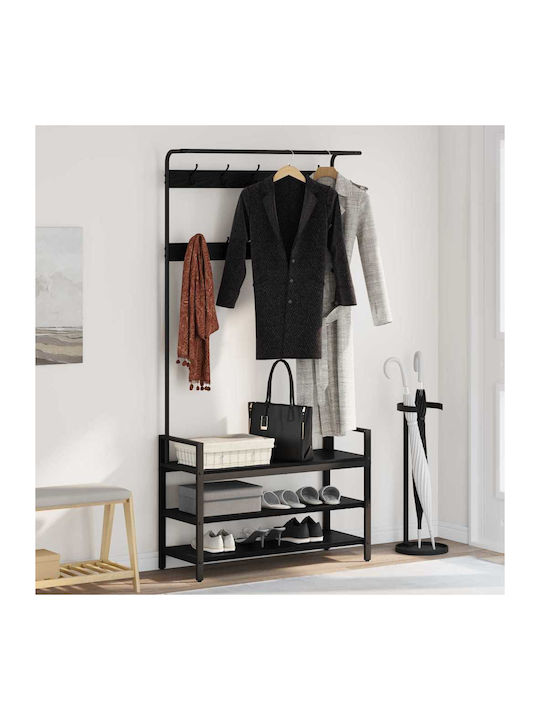 Vidaxl Hanger Black Oak 95 x 34 x 184 cm Engineered Wood