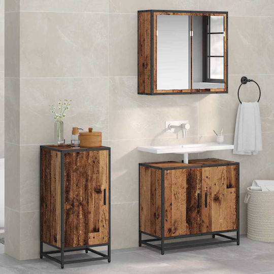vidaXL Holz Badezimmerschrank B35xT35.5xH76cm Schwarz