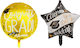 Set 2 Baloane Metalice Folie Flippy Formă Stea 45 Cm Balon 63x53 Cm Design Absolvire Ambalaj Individual Inclus Pai Umflare Aer Heliu Multicolor