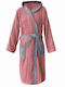 Homelevel Bathrobe with Hood Pink / Gray 340gr/m²