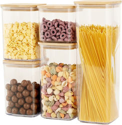 Food Storage Boxes Flippy Set 5 Container-type Boxes Cereal Boxes Plastic Bamboo Lid 1pc 0.5 L 2pc 0.8 L 2pc 1.2 L 1pc 1.9 L Transparent Food Storage Boxes Flippy Set 5 Container-type Boxes Cereal Boxes Plastic Bamboo Lid 1pc 0.5 L 2pc 0.8 L 2pc 1.2 L 1pc 1.9 L Transparent