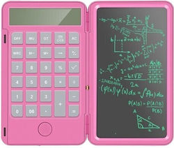 Calculator Reîncărcabil de Mână cu Tablă de Scris Flippy Calculator Portabil Ecran LCD Afișaj cu 12 Cifre Ecran de 15 Cm Culoare Roz