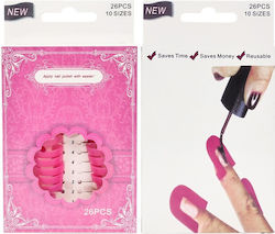 Set 26 Șabloane Reutilizabile Pentru Oja Design Pentru Unghii Flippy Manichiură Curată Fără Suprasarcină Margină Protecție Cuticule 10 Mărimi Plastic Roz