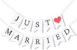 Decorative Banner Flippy Just Married Design Wedding Theme Black-white
