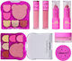 Set 6 Makeup Products Kevin Coco Pink Bear 16.2 X 16 X 2.5 Cm