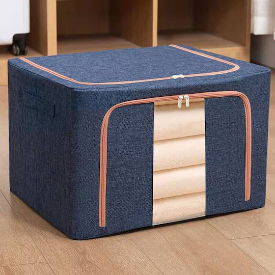 Casetă Textilă De Depozitare Pentru Haine Tricotate Pătură Duvet Albastră 60x42x40cm