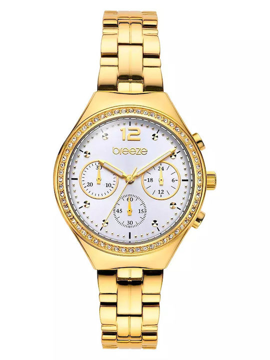 Breeze Women's Watch Chronograph with Gold Meta...