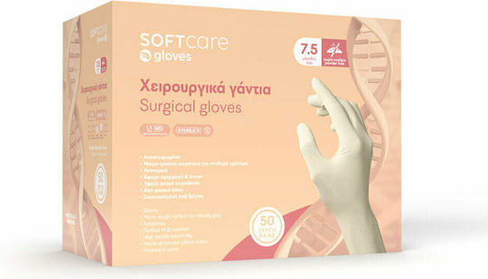 Soft Care Touch Latex Surgical Examination Gloves Powder Free White 100pcs