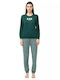Vamp Winter Damen Pyjama-Set Green Garden
