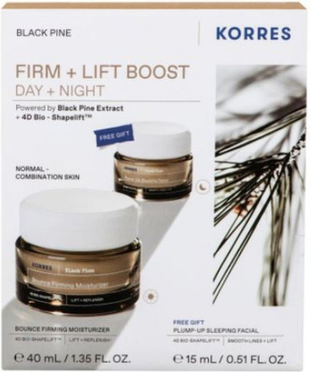 Korres Set Black Pine Black Pine Firming & Lifting Day Cream Normal To Combination 40ml & Gift Black Pine Firming & Lifting Night Cream 15ml