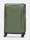 Mandarina Duck Eco Coated Large Fabric Travel Suitcase Olive Green With 4 Wheels Height 78cm
