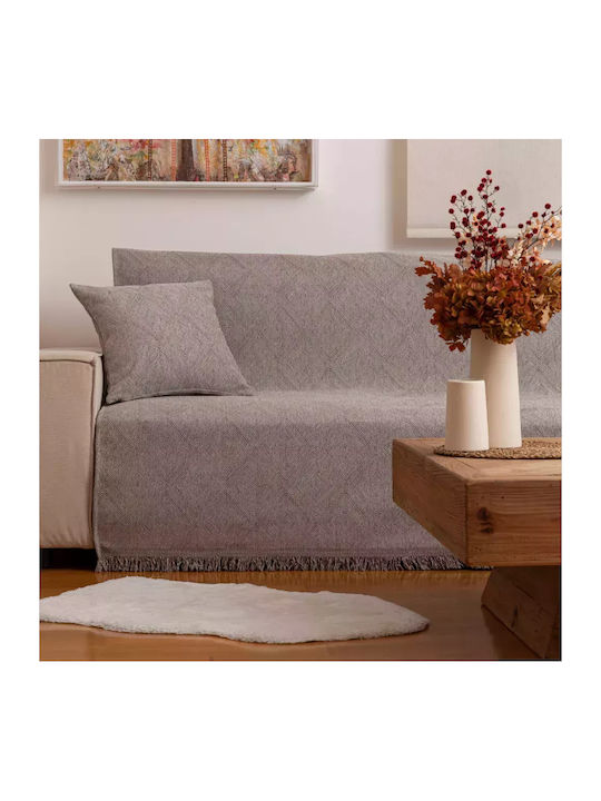 Borea Bari Dreisitzer-Sofa Wurf Chenille 180x300cm Grau