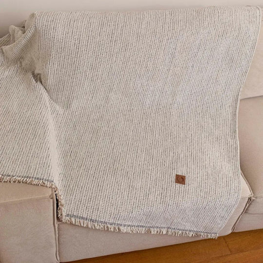 Borea Velvet Ριχτάρι Τριθέσιου Καναπέ Βελουτέ 180x300εκ. Εκρού