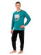 Nina Club Men's Winter Pajamas Set Petrol Blue