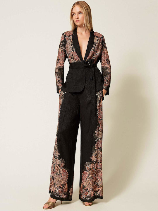 Women's Fabric Trousers in Palazzo Fit Floral