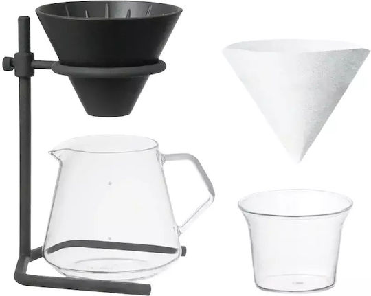Set Ulcior Dripper Stand Fontă Kinto Slow Coffee Style 700 Ml