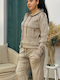 Γυναικείο Light Brown Σετ με Παντελόνι