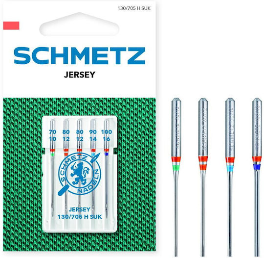 Combined Set of 5 Knitting Jersey Sewing Needles Fineness 70-80-90-100 Schmetz 130/705 H Suk Vls