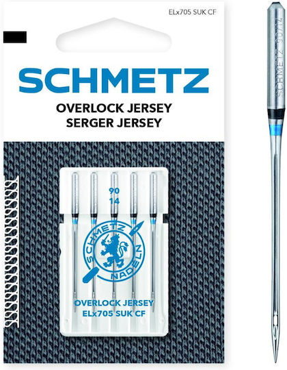 Set 5 Игли За Оверлок За Текстил Размер 90 Schmetz Elx705 Suk Cf Vds