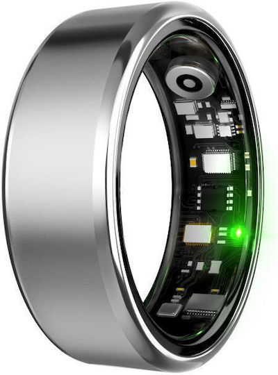 R100 Smart Ring 17.4mm με Παλμογράφο Ασημί
