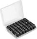 Cutie de Depozitare Medicamente Flippy 7 Zile 21 Compartimente Cutie Suport Containere Detasabile Portabilă Compartimente Negre Cutie Transparentă 15.6x12 Cm