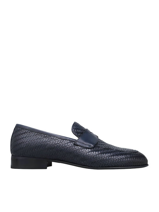 Δερμάτινα Ανδρικά Loafers σε Μπλε Χρώμα