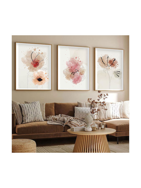 Threefold Painting 120x40 A-g 693bse1499 120x40 Wooden