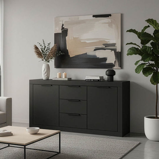 Мебели за съхранение Doha от дърво с чекмеджета Anthracite Shade 150x45x80.5см