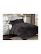 Dimcol Solid Κουβέρτα Fleece Μονή 160x220εκ. Grey-black