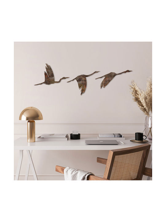 Διακοσμητικά Τοίχου Σετ 3τμχ A-g Rusty Birds 891tnl3782 Μεταλλικό