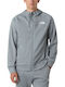 Full Ανδρική Ζακέτα Fleece με Κουκούλα Γκρι