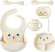 Feeding Set made of Silicone Beige 5pcs for 12+ months