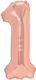 Luftballon Folie Jumbo Zahl 1 Rose Gold 100cm