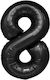 Balon Folie Număr 8 Negru 40buc