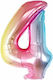Balon Folie Număr 4 Multicolor 40buc