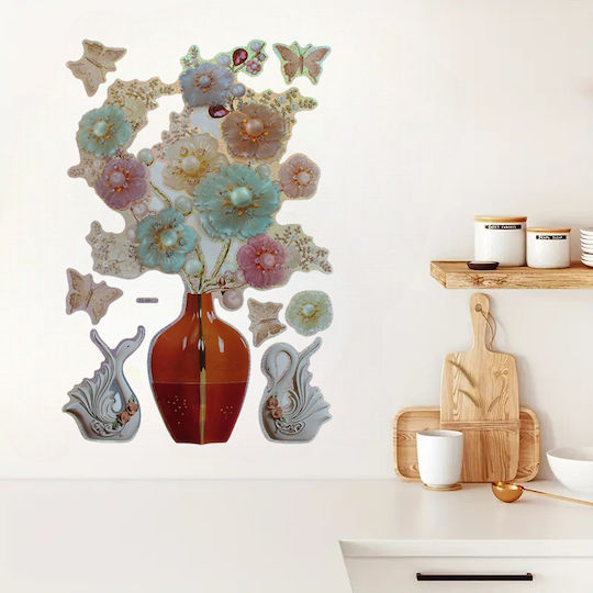 Wall Decorative Stickers 8d Vase Flowers Home Decor 2dis16